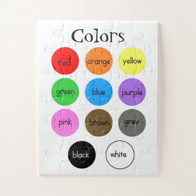 Preschool Colours Chart Jigsaw Puzzle (Vertical)