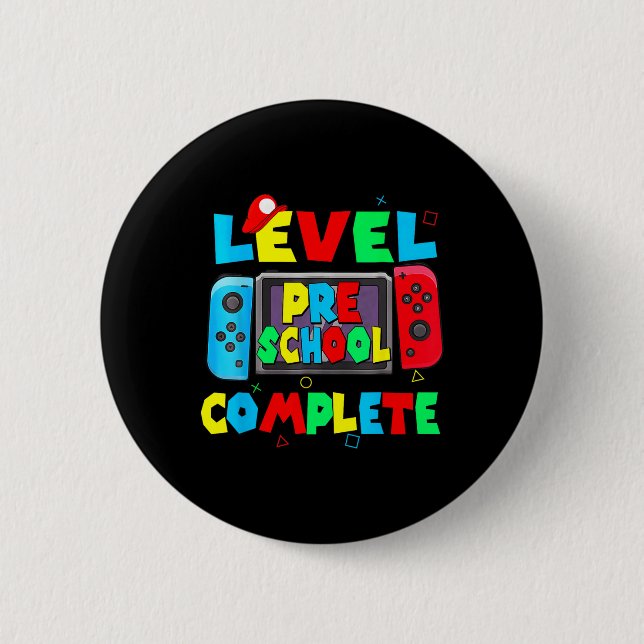 Preschool Complete Last Day Of School Video Game 1 2 Inch Round Button (Front)