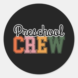 Preschool Crew Cute Classic Round Sticker