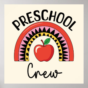 Preschool Crew Rainbow Poster