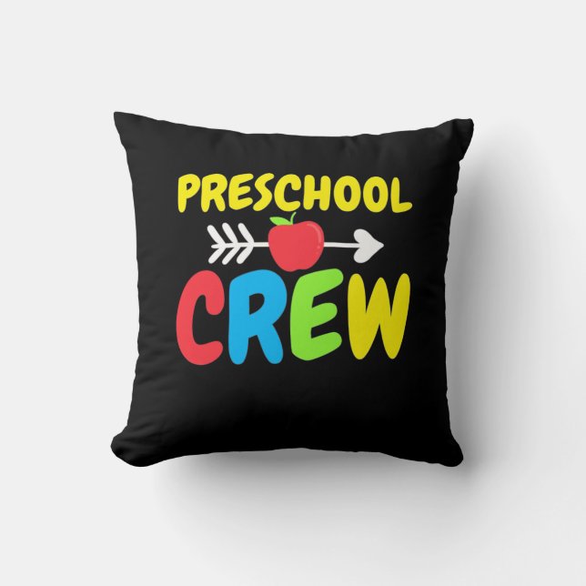Preschool Crew Teacher Throw Pillow (Front)