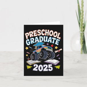 Preschool Graduation 2025 Monster Truck Graduate  Card