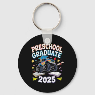 Preschool Graduation 2025 Monster Truck Graduate Keychain