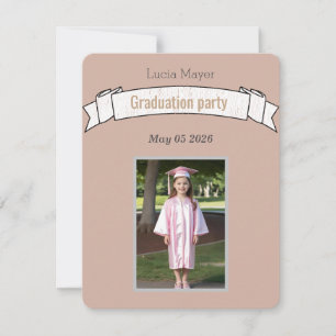 preschool graduation - Dusty Taupe photo Invitation