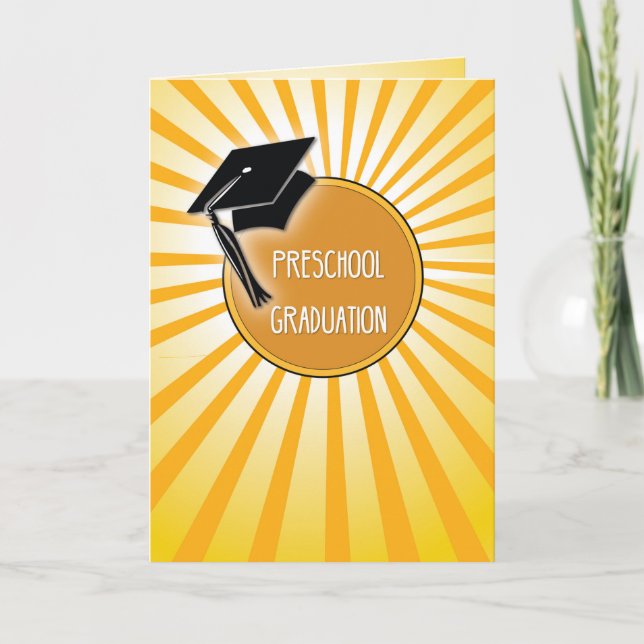 Preschool Graduation Hat on Sun Card (Front)