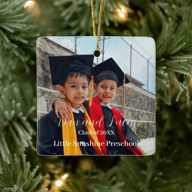 Preschool Graduation Keepsake Ceramic Ornament (Tree)