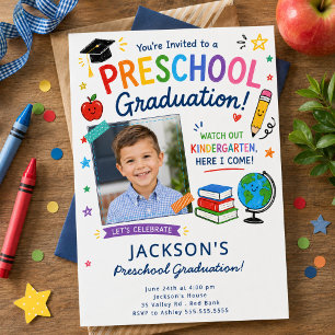 Preschool Graduation Photo Invitation
