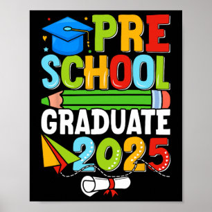 Preschool Graduation Shirt 2025 Kids Boys Pre-k Gr Poster