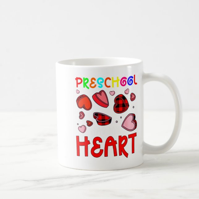 Preschool Has My Heart Valentines Hearts Teacher  Coffee Mug (Right)