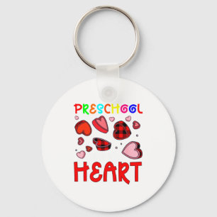 Preschool Has My Heart Valentines Hearts Teacher Keychain