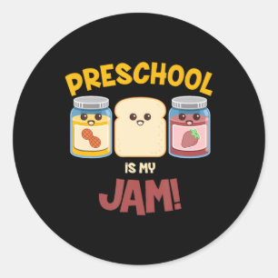 Preschool Is Jam Cute Peanut Butter Jelly Teacher Classic Round Sticker