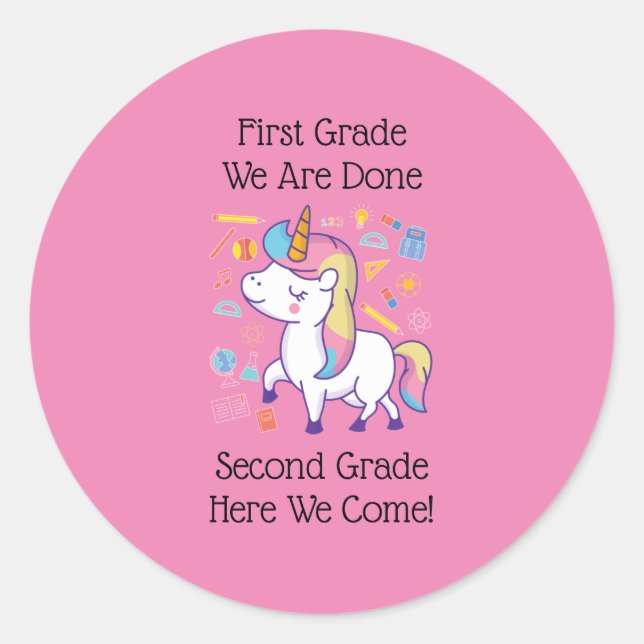 Preschool Kindergarten Elementary Graduation  Classic Round Sticker (Front)