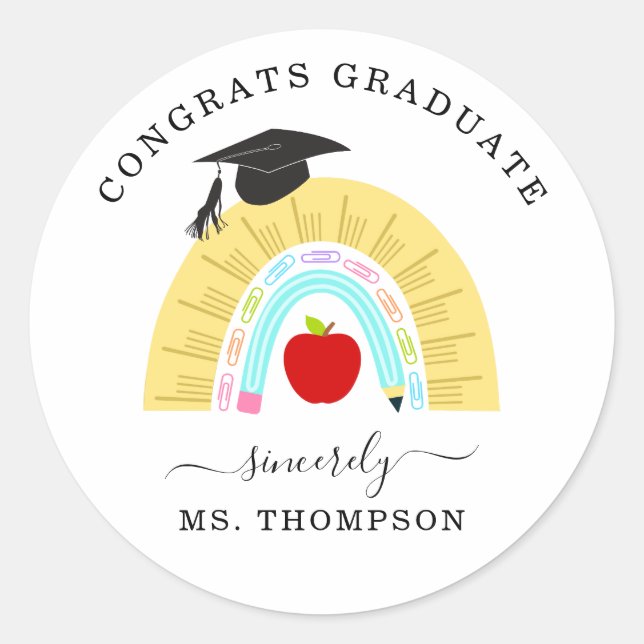 Preschool / Kindergarten Graduation Favour Sticker (Front)
