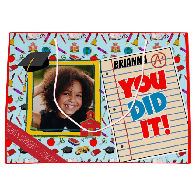 Preschool/Kindergarten Graduation Photo Gift Bag (Front)