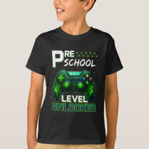 Preschool Level Unlocked Pre-k Gamer Boy First Day T-Shirt