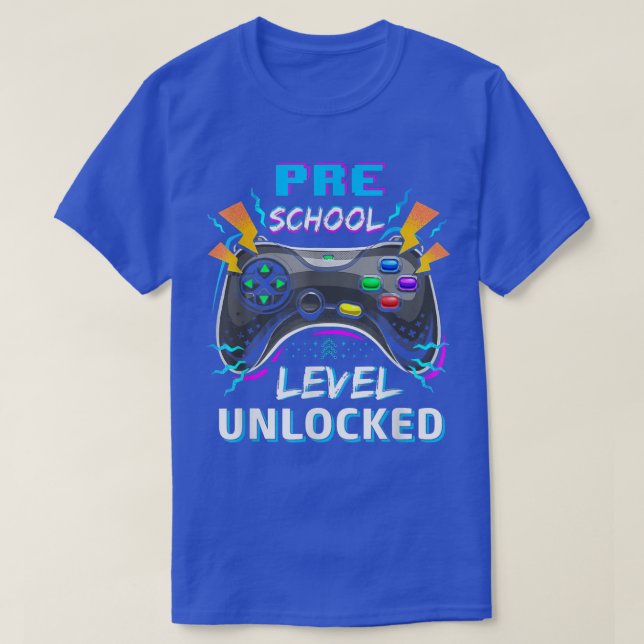 Preschool Level Unlocked Video Game Back to School T-Shirt (Design Front)