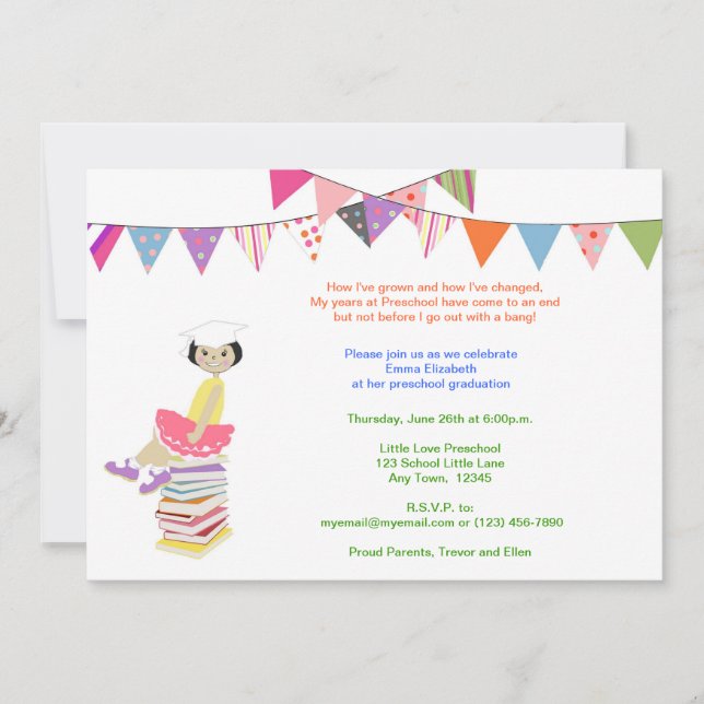 Preschool or Kindergarten Invitations (Front)
