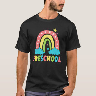 Preschool Rainbow Girl Boys Teacher Hello Preschoo T-Shirt