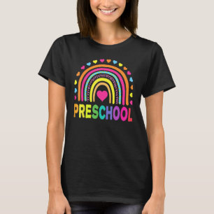 Preschool Rainbow Girls Boys Kids Teacher Back To T-Shirt