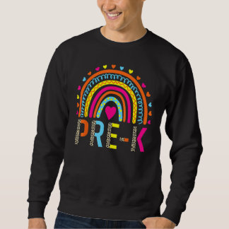 Preschool Rainbow Girls Boys Teacher Team Pre K Sq Sweatshirt
