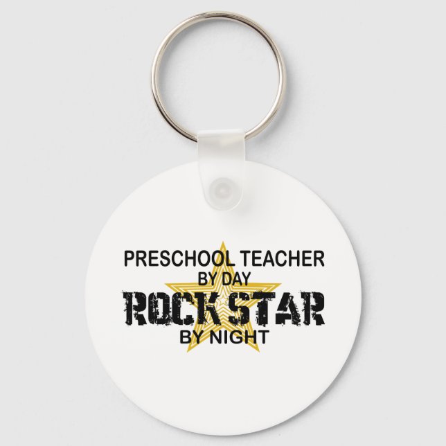 Preschool Rock Star by Night Keychain (Front)