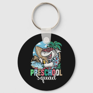 Preschool Squad Back To School Funny Shark For Kid Keychain