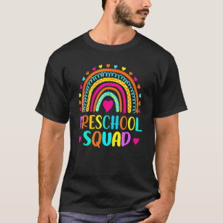 Preschool Squad  Back To School Rainbow T-Shirt