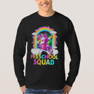Preschool Squad Dabbing Unicorn Back to School Gir T-Shirt