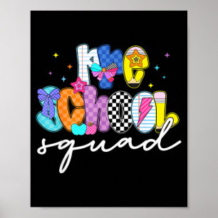 Preschool squad teacher student kids pre-k back to poster