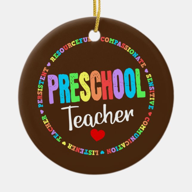 Preschool Teacher Back to School Daycare Ceramic Ornament (Front)
