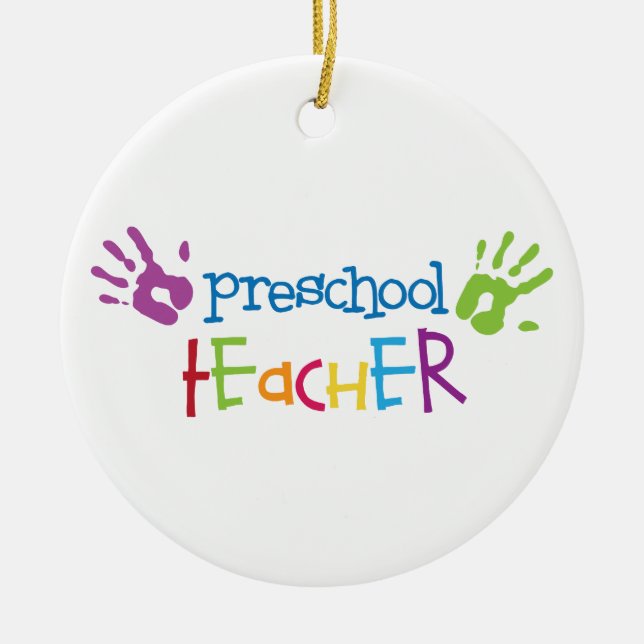 Preschool Teacher Ceramic Ornament (Front)