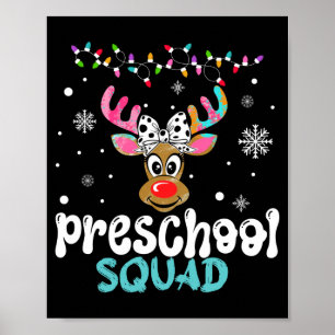 Preschool teacher christmas preschool squad poster