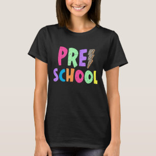 Preschool Teacher Colourful Lightening Bolt Schoo T-Shirt