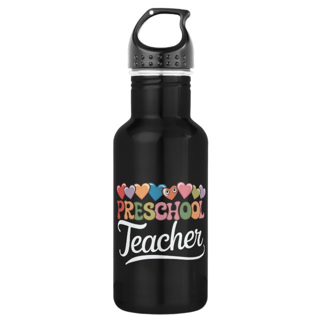 Preschool Teacher First Day Groovy Back To School  532 Ml Water Bottle (Front)