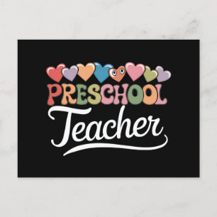 Preschool Teacher First Day Groovy Back To School  Postcard