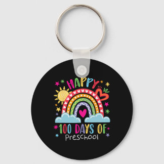 Preschool Teacher Girls Kids Rainbow 100 Days Of S Keychain