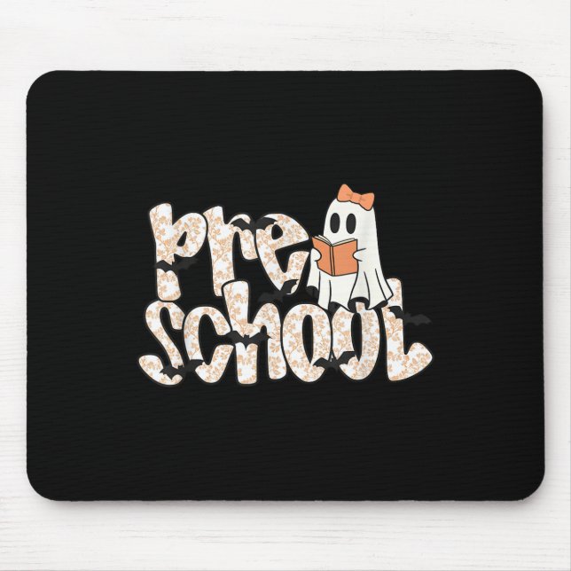 Preschool Teacher Halloween Ghost Teacher Reading  Mouse Pad (Front)