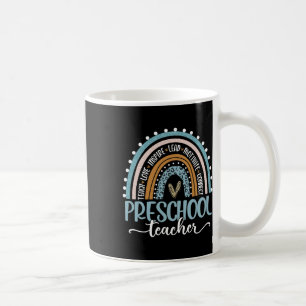 Preschool Teacher Leopard Boho Rainbow Byck To Sch Coffee Mug