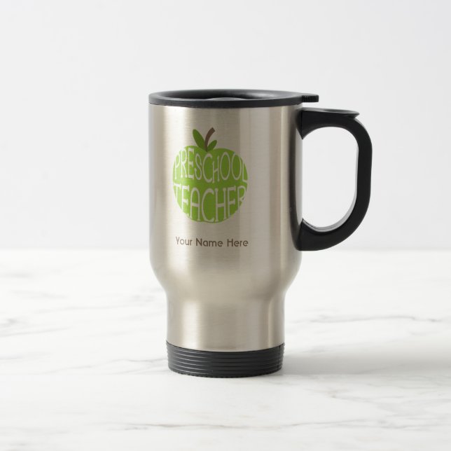 Preschool Teacher Mug - Green Apple (Right)