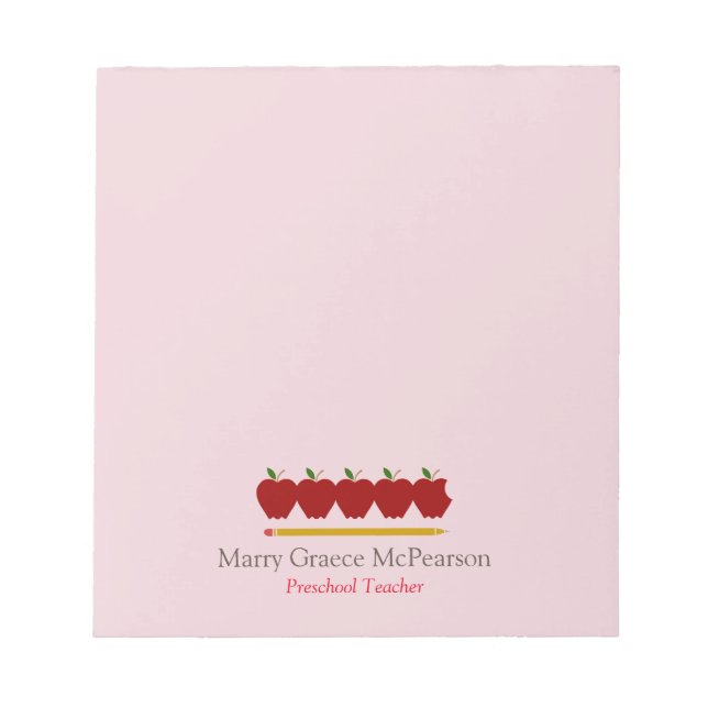 Preschool Teacher Professional Notepad (Front)
