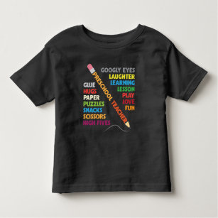 Preschool Teacher School Class Educator Pencil Toddler T-shirt
