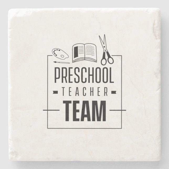 Preschool Teacher Team Stone Coaster (Front)