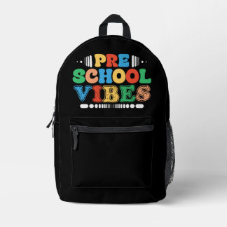 Preschool Vibes Back To School Teacher Students Printed Backpack