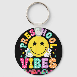 Preschool vibes smile face back to school kinder keychain