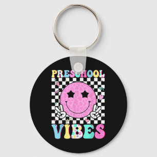 Preschool Vibes Smile Face Back To School Teachers Keychain