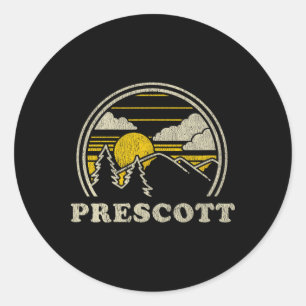 Prescott Arizona Az T Shirt Vintage Hiking Mountai Classic Round Sticker