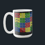 Prescott coffee mug<br><div class="desc">The coffee mug design saying "Prescott" is coloured black with white handles and a white rim in it but it has grey,  red,  yellow,  green and blue ink in it. It makes it ideal for either coffee or tea in the mornings. It is microwave and dishwasher safe.</div>