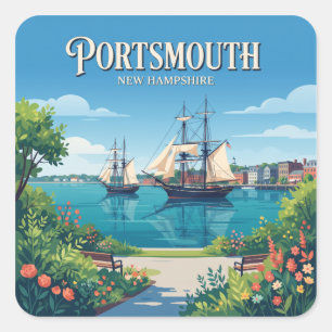 Prescott Park Waterfront Portsmouth New Hampshire Square Sticker
