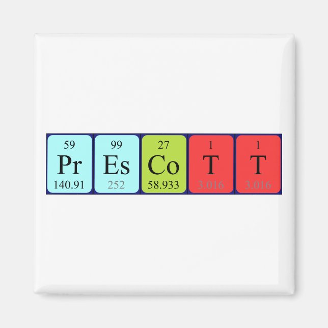 Prescott periodic table name magnet (Front)