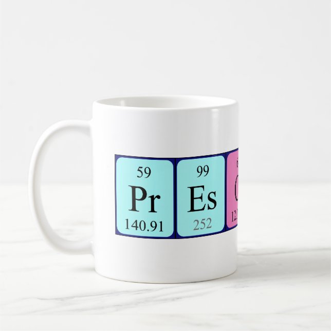 Prescott periodic table name mug (Left)